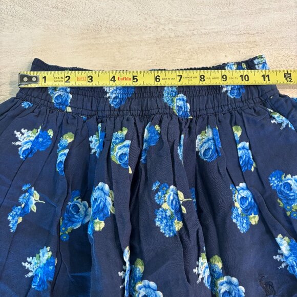 Abercrombie Puffy/ Full Navy Mini Skirt w/ Blue Floral Print Girls Large - Picture 5 of 8